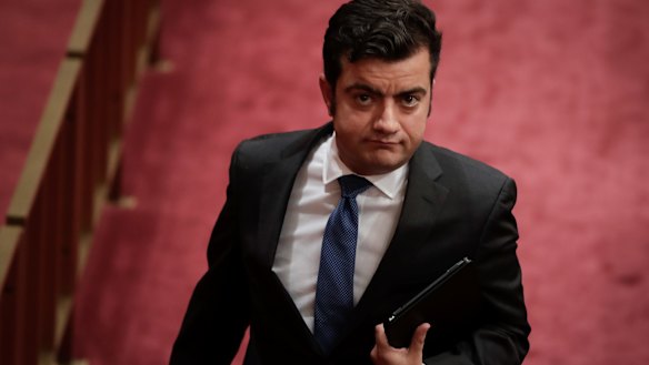 Labor senator Sam Dastyari during Question Time in the Senate on Monday.