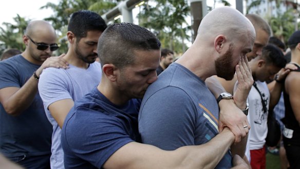 A vigil in memory of the victims of the Orlando mass shooting in June.