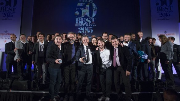 World's 50 Best 2015 winners including Massimo Bottura, Rene Redzepi and the Roca brothers.