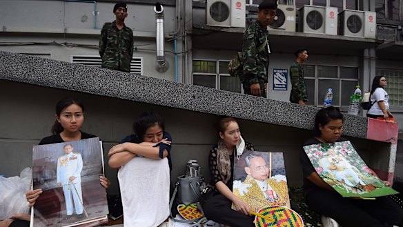 Crowds gather to mourn following the death of King Bhumibol Adulyadej.