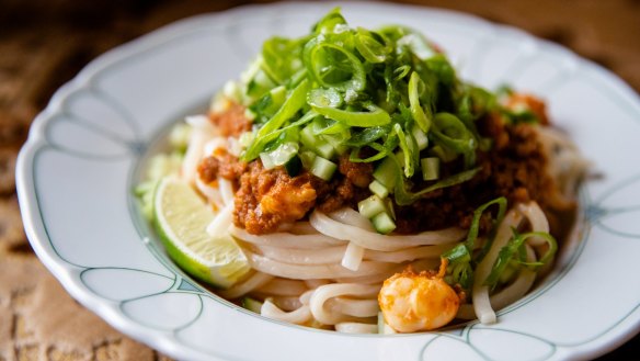 Bouillabaisse bolognese with handmade Northern-style noodles.
