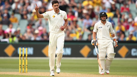 Not tickled pink: Mitchell Starc continues to raise questions about the pink ball used in the day-night test.