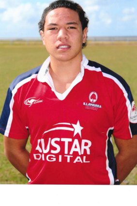 Schoolboy rugby star: Tyson Frizell in his Illawarra representative gear.