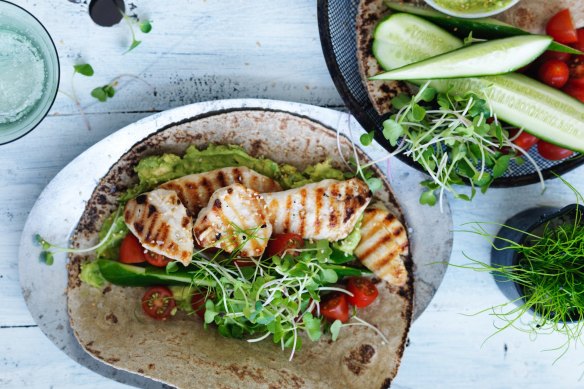 Chicken and avo wraps