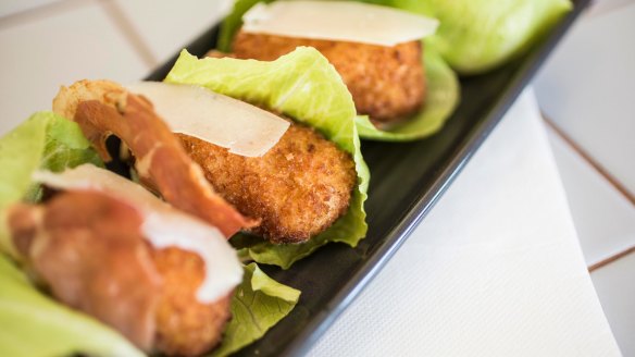 Chicken kiev meets potato gem: Chicken caesar croquettes.