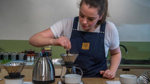 Filter coffee being made at ONA Coffee in Marrickville.