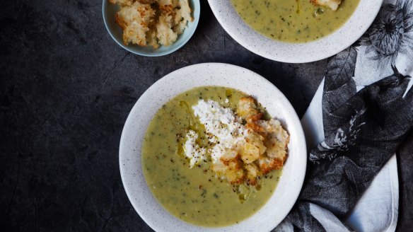 Zucchini and cannellini bean soup.
