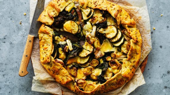 Cheese and greens galette.