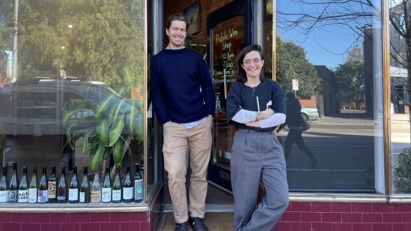 Campbell Burton, owner of Public Wine Bar in Fitzroy North, with chef Ali Currey-Voumard.