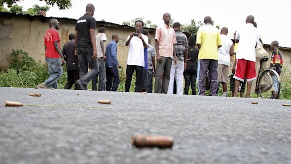 Spent bullet casings on the streets of the Nyakabiga neighbourhood of Bujumbura on Saturday.