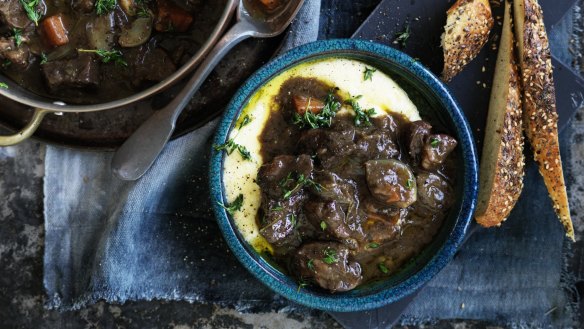 French specialty: Beef daube with parsnips and carrots.