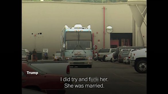 The tape includes audio of Billy Bush and DonaldTrump having a conversation inside the bus.