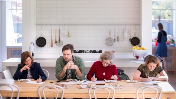 The hot cross bun judging panel (pictured from left) Robyn Carter, Callan Boys, Roslyn Grundy and Gemima Cody.