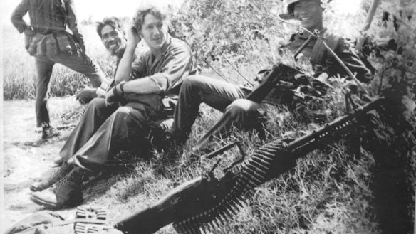 Neil Davis, centre, in September 1972, almost always worked with Vietnamese troops. 