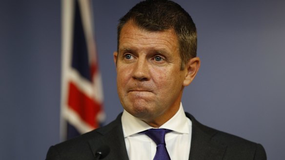 NSW Premier Mike Baird announces his retirement at a press conference on Thursday.