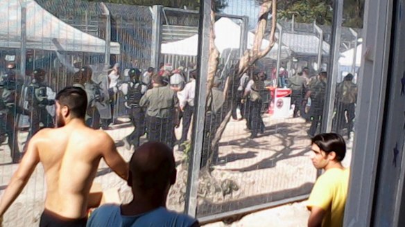 Rioting at the Manus Island detention centre in January.