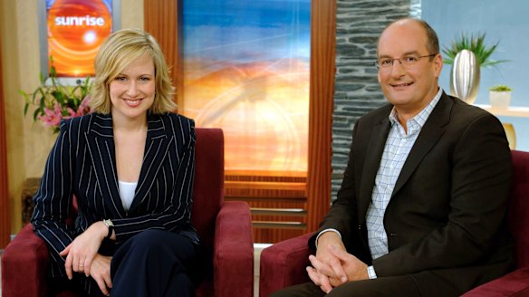 Former <i>Sunrise</i> co-host Melissa Doyle with David 'Kochie' Koch, in 2005.
