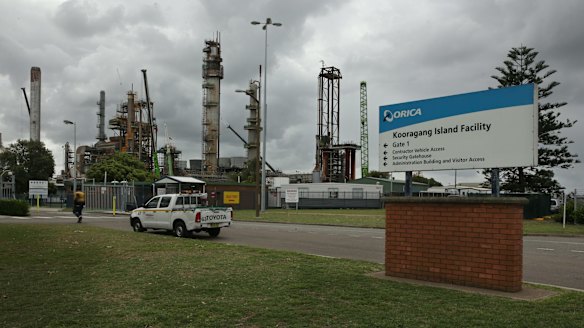 Orica Kooragang Island ammonia plant, one of the nation's largest gas users. 