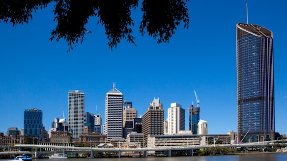 The old Executive Building (near-centre) is dwarfed by 1 William Street.