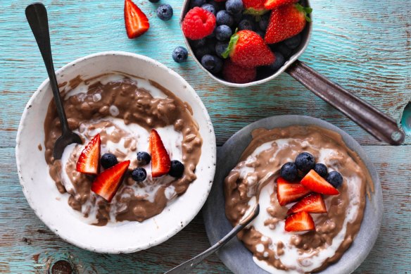 Rachel Khoo's coconut milk chocolate rice pudding.