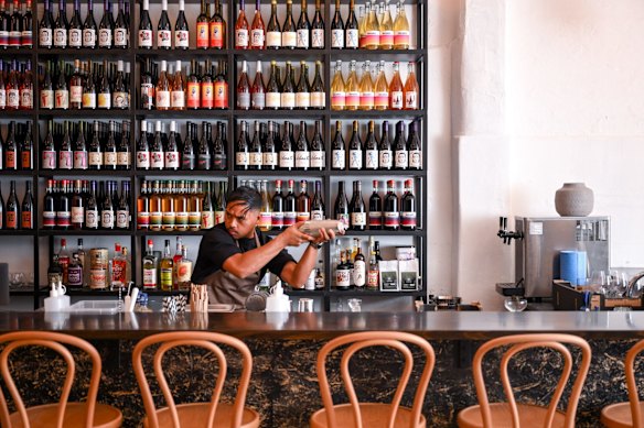 Serai rerstaurant in Melbourne CBD, a first modern Filipino restaurant, led by a former Rice Paper Sister chef, Ross Magnaye. 9 May 2022. The Age Goodfood. Photo: Eddie Jim.