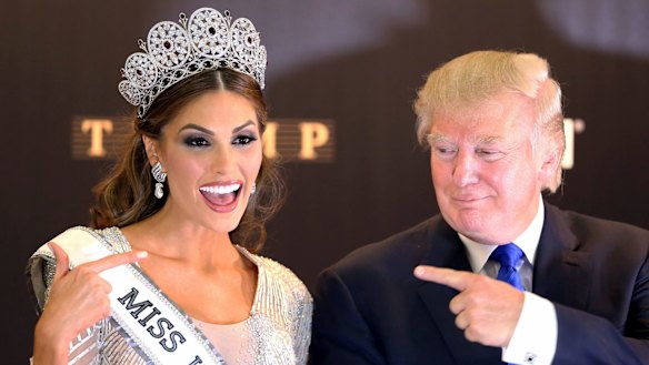 Miss Venezuela 2013, Gabriela Isler, poses with Miss Universe organiser Donald Trump after the Grand Finale held at the Crocus City hall in Moscow.