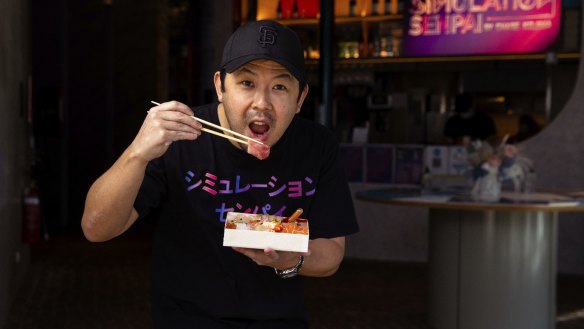 Chef Chase Kojima with his luxury sushi takeaway Simulation Senpai in Haymarket.
