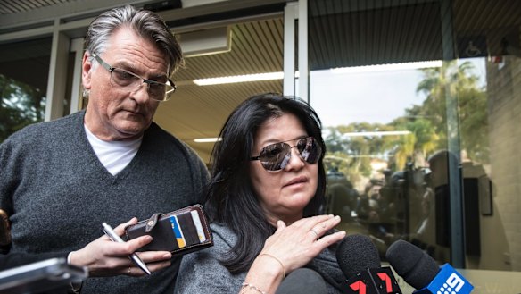 Lisa Ho and her partner Nick Jacenko leave Waverley Court House.