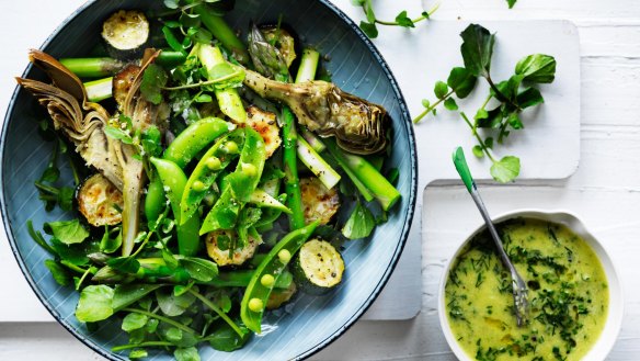 Keep them fresh: Adam Liaw's spring greens salad.