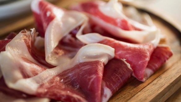 Ribbons of Iberico jamon are pricey, but worth it.