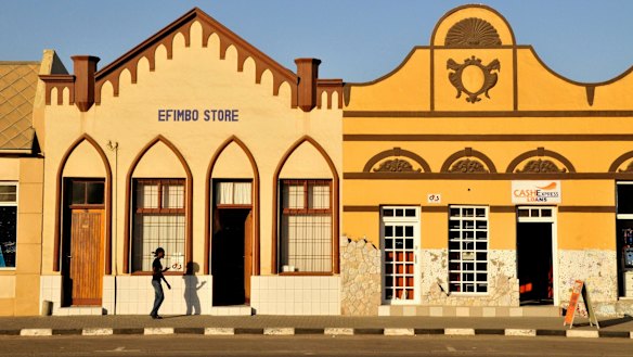 The old colonial facades in Backer Street, Swakopmund.