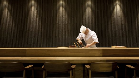 Prime position: Sit up at the bar to watch chef Koichi Minamishima at work.