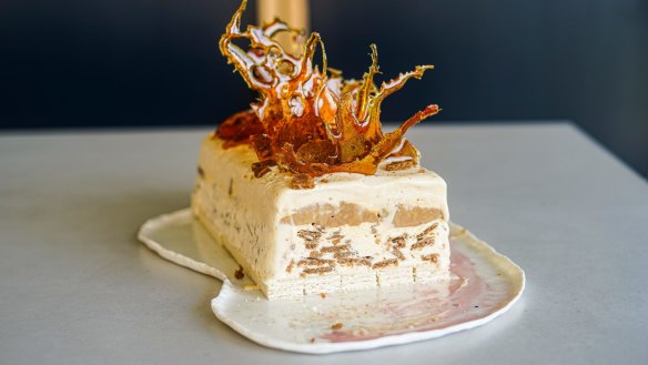 Caramel, ginger and spiced toffee ice-cream cake. 