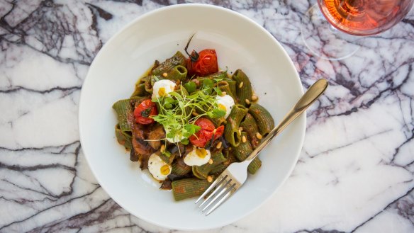 The spinach rigatoni with eggplant is a highlight.