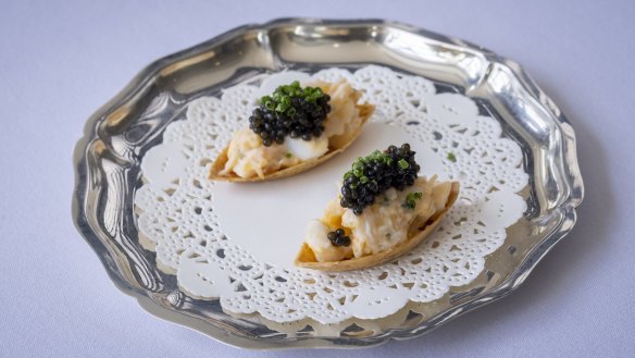 Lobster and caviar tartlets to be served at Audrey's.