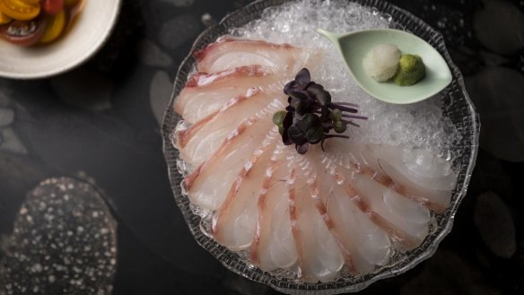 Snapper sashimi on ice.