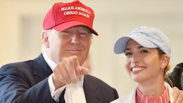 US presidential candidate Donald Trump visits his Scottish golf course Turnberry with his daughter Ivanka Trump on Friday.