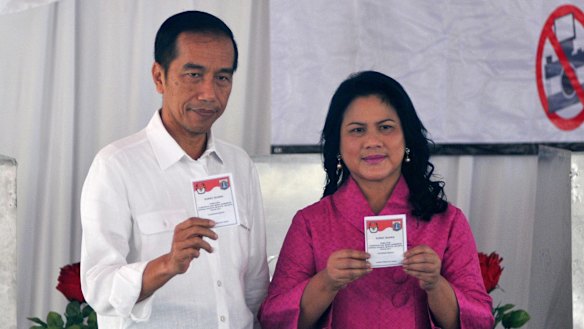 Joko Widodo votes at the Jakarta gubernatorial elections, where his erstwhile ally Ahok lost. Some analysts believe the measure is aimed at giving the government leverage against the rise of political Islam, which helped unseat Ahok.