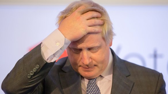 Conservative MP Boris Johnson campaigning for a Brexit in Bristol on Saturday. 
