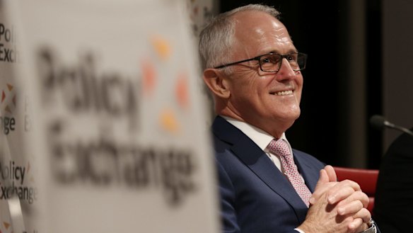Prime Minister Malcolm Turnbull delivered a rebuke to Coalition conservatives during his trip to London. 