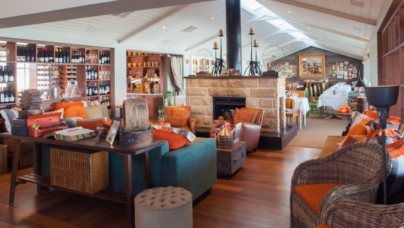 Donovan's restaurant in Melbourne opts for a less formal setting with a fireplace and couches.