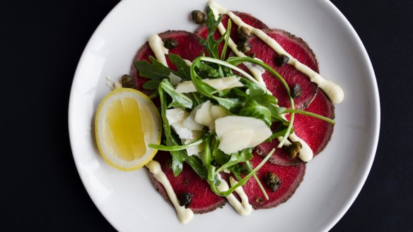 Thin shavings of eye fillet in the beef carpaccio practically melt in your mouth.