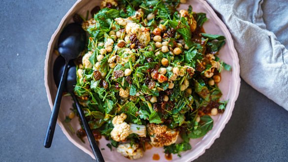 A new take on roasted cauliflower salad.