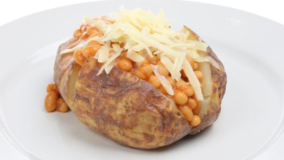 Nope. Jacket potato loaded with baked beans and cheese.
