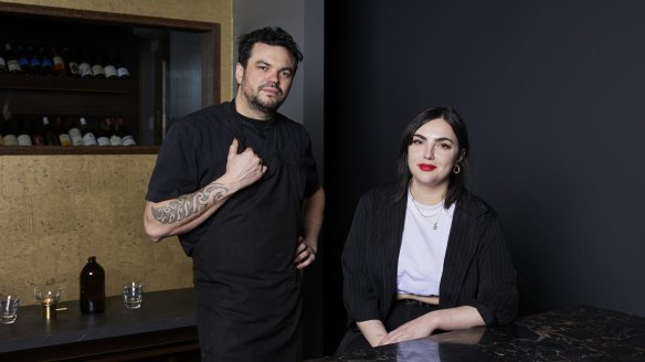 Chef Peter Gunn and sommelier Hayley McCarthy at March, the new bar from the Ides team.