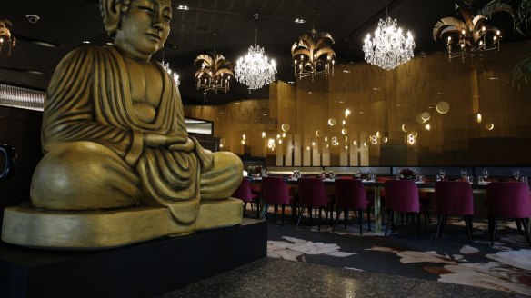 A giant Buddha greets diners at Chu in Rooty Hill.