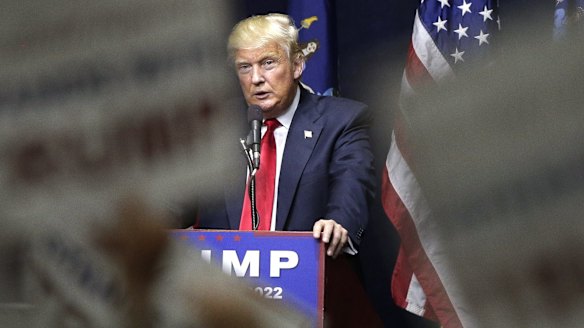 Republican presidential candidate Donald Trump at a campaign rally in Bethpage, New York, on Tuesday. 