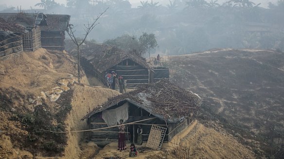 Mist hangs in the air above Kutapalong Rohingya refugee camp in Cox's Bazar, Bangladesh.