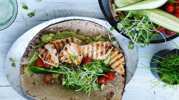 Chicken and avo wraps