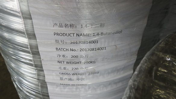 A drum of 1,4 Butanediol.